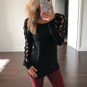 Black sweater with arm detail